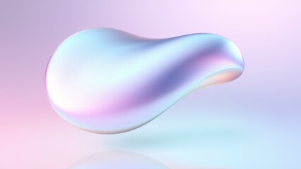 Abstract liquid shape of holographic metal.