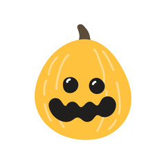 Cute Halloween pumpkin lantern. Icon. Vector illustration