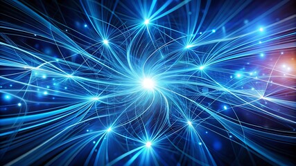 A Dynamic Exploration of Abstract Glowing Blue Lines Illuminating the Depths of Digital Art and Futuristic Aesthetics