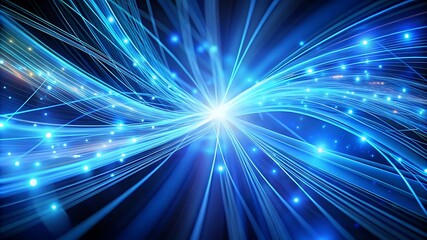 A Dynamic Exploration of Abstract Glowing Blue Lines Illuminating the Depths of Digital Art and Futuristic Aesthetics