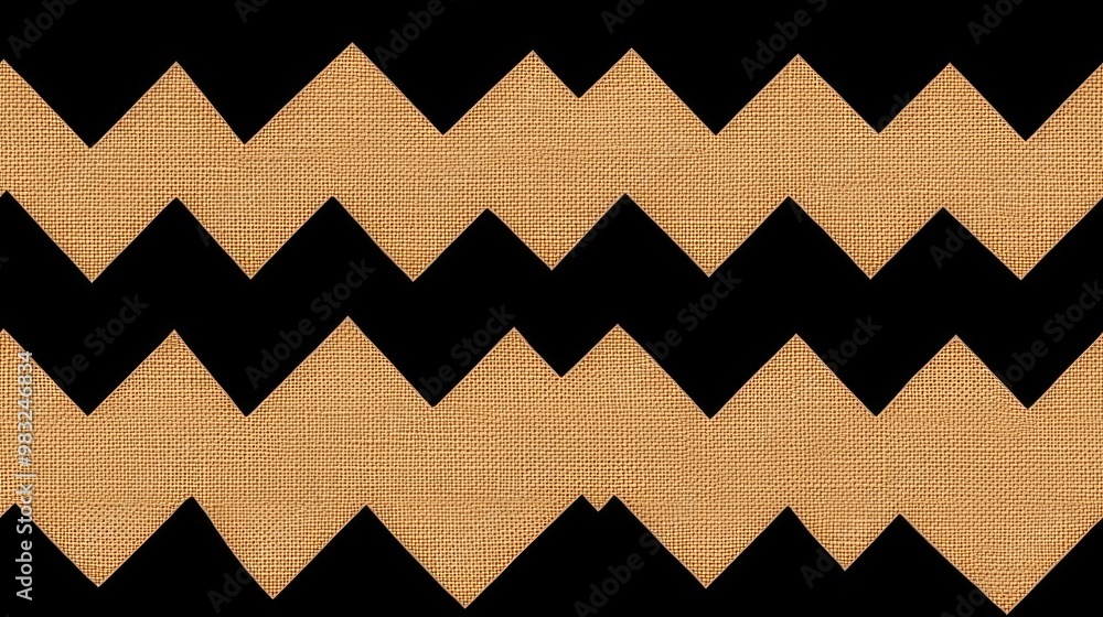 Poster a sophisticated black and beige chevron pattern features overlapping black lines on a beige backgrou