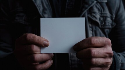 Naklejka premium A person holds a piece of paper in their hand