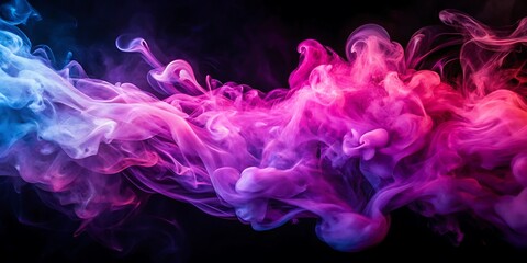Abstract Pink and Purple Smoke Swirling on a Dark Canvas, Evoking a Sense of Mystery, Imagination, and Creative Wonder