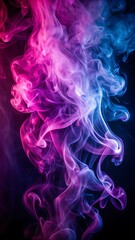Obraz premium Abstract Pink and Purple Smoke Swirling on a Dark Canvas, Evoking a Sense of Mystery, Imagination, and Creative Wonder