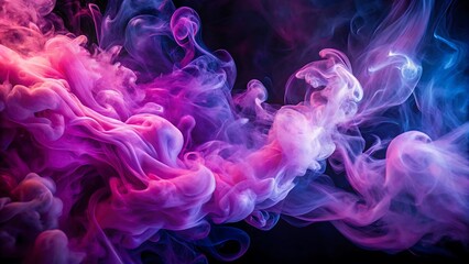 Fototapeta premium Abstract Pink and Purple Smoke Swirling on a Dark Canvas, Evoking a Sense of Mystery, Imagination, and Creative Wonder