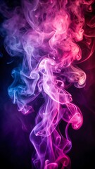 Obraz premium Abstract Pink and Purple Smoke Swirling on a Dark Canvas, Evoking a Sense of Mystery, Imagination, and Creative Wonder