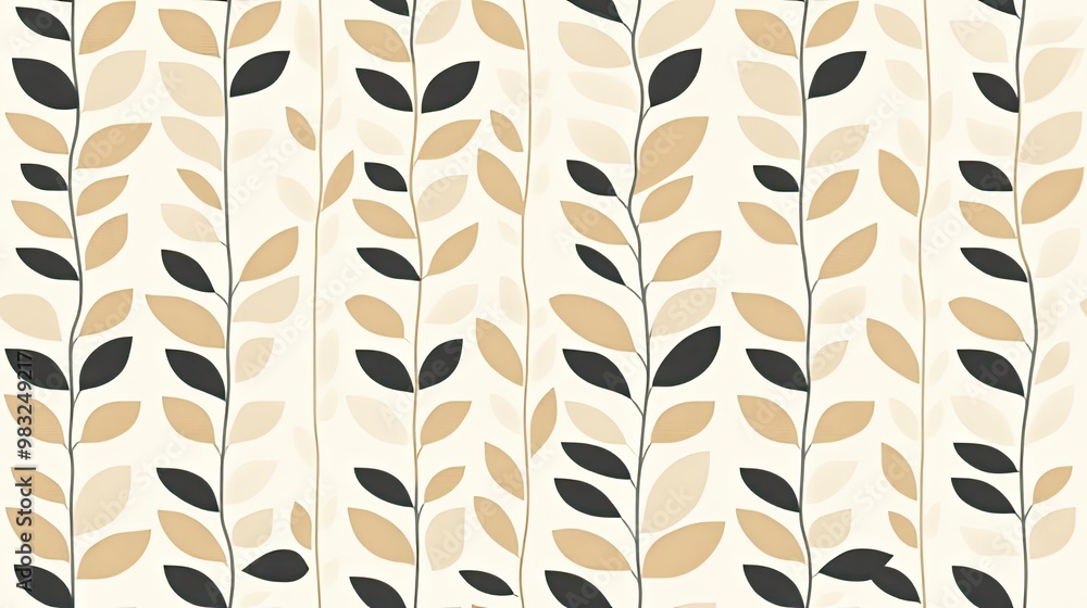 Aufkleber a sophisticated black and beige chevron pattern features overlapping black lines on a beige backgrou
