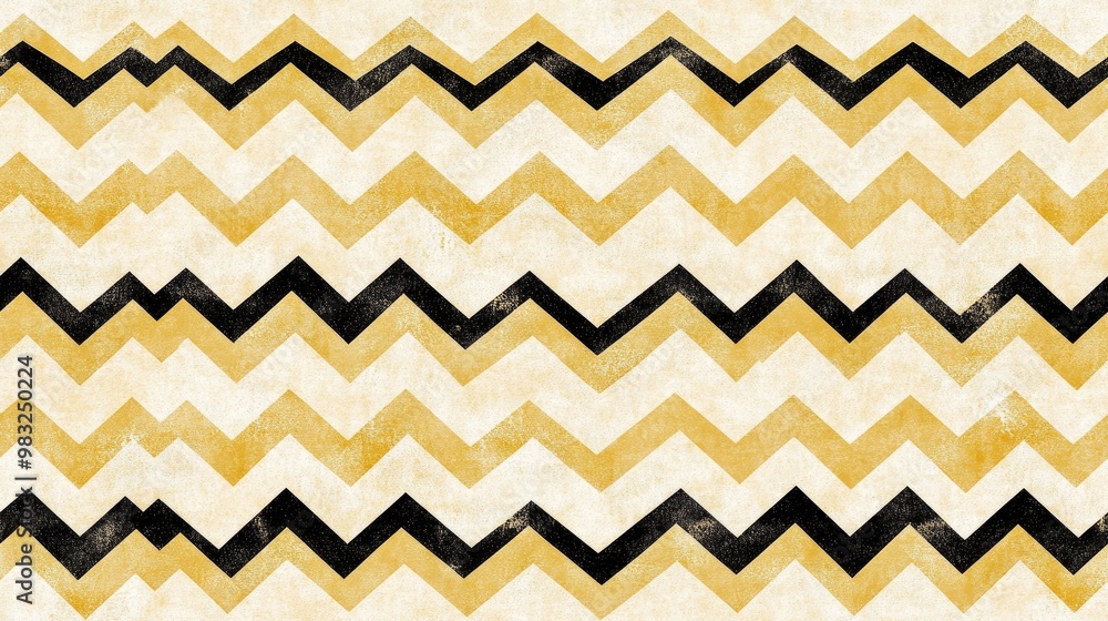Aufkleber a sophisticated black and beige chevron pattern features overlapping black lines on a beige backgrou