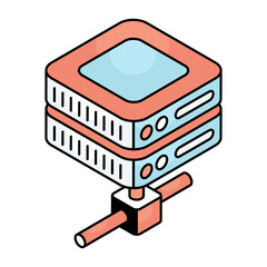 A colored design icon of database