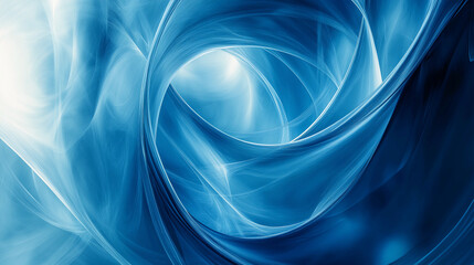 Fototapeta premium Blue abstract background , translucent material coiled into a tube