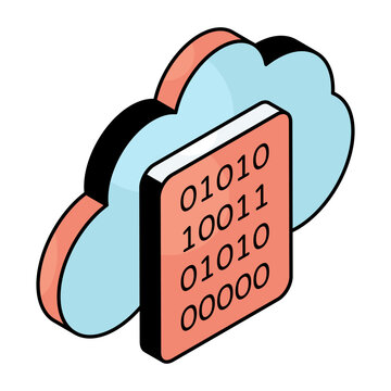 An icon design of cloud binary data 
