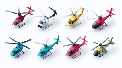 Colorful Toy Helicopters Collection for Creative Projects