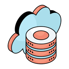 Premium design icon of cloud server 