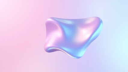 Fototapeta premium Abstract liquid shape of holographic metal.