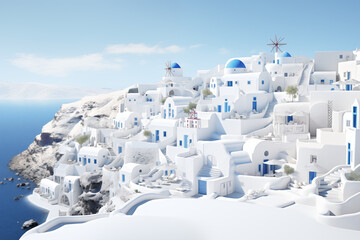 Santorini, island of Greece. Travel in Greece. Topics of Greece. Architecture Greece. View in Santorini.