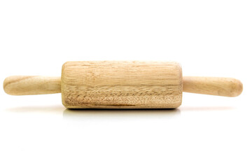 wooden rolling pin isolated on white background