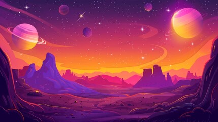 Fototapeta premium starry vector space background - cute flat style template with stars in outer space