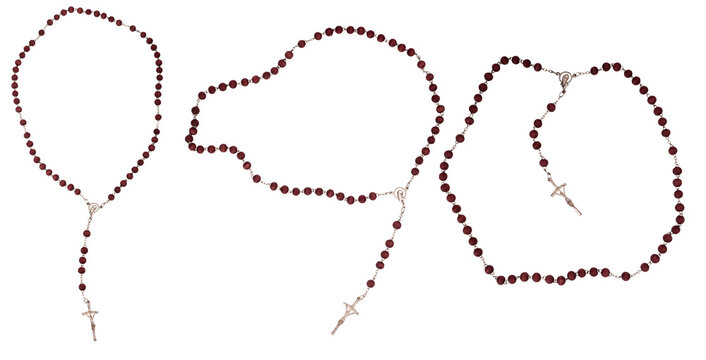 rosario sobre un fondo transparente PNG, tres rosarios