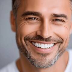 Fototapeta premium portrait of a man with white teeth smiling