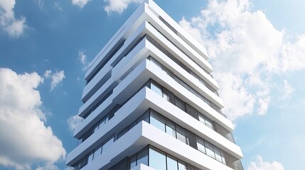 A spacious office entrance features sleek, contemporary design elements with polished floors, large windows, and inviting greenery, creating a professional setting