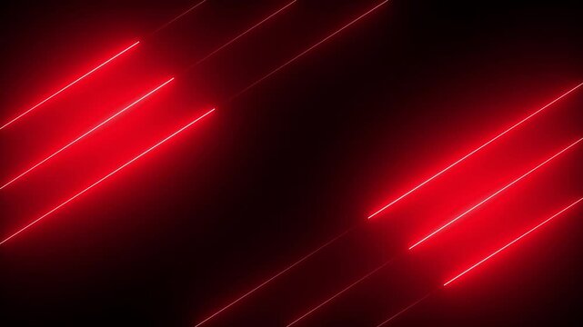 Abstract red lights animated on a dark background. abstraction neon Lines moving up screen with black background.