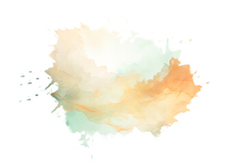 Obraz premium Watercolor shape blends contrasting colors, creating a vibrant and textured design element on a transparent background