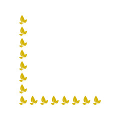 Vector gold leaf shape page corner border
