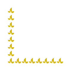 Vector gold leaf shape page corner border