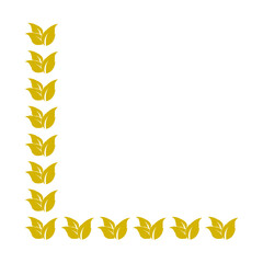 Vector gold leaf shape page corner border