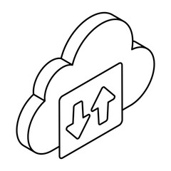 An icon design icon of cloud data transfer
