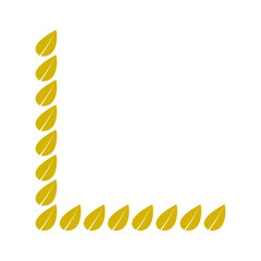 Vector gold leaf shape page corner border