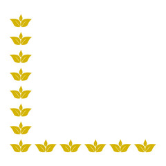 Vector gold leaf shape page corner border