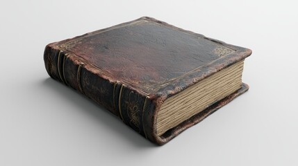 Obraz premium Enchanting 3D Render of Magical Tome with Illustrated Pages on White Background