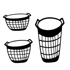 Cute Laundry Basket Vector | Aesthetic | Minimalist