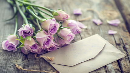wedding card with roses valentine love letter