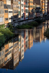 Houses of the Onyar River (Cases de l'Onyar), houses declared Architectural Heritage of Catalonia, Girona, Catalonia, Spain