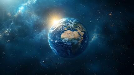 Obraz premium Stunning View of Earth from Space with Cosmic Background