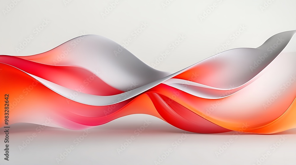 Aufkleber a vibrant, flowing design featuring undulating waves of red and white tones, creating a dynamic and 