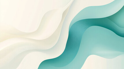 Abstract minimal background with soft gradients of teal and cream, overlaid with clean, flowing lines and geometric accents for a modern presentation design.
