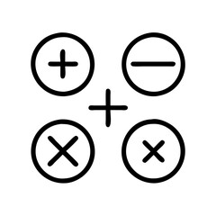 Fototapeta premium Mathematical symbols, minimalistic math operations icon