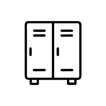 Locker with two doors, minimalistic storage or school locker icon