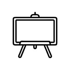 Blank easel on a stand, minimalistic icon for presentations