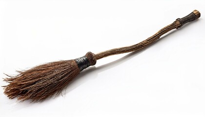 古い魔女のほうき（old witch's broom isolated on white background）
