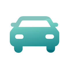 Obraz premium Gradient teal car icon illustration