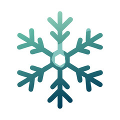 Obraz premium Gradient teal snowflake illustration