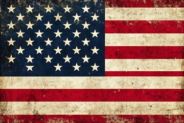 Naklejka premium Distressed American Flag with Vintage Texture