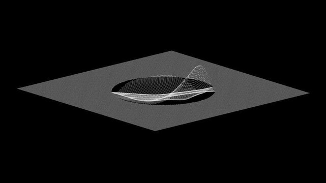 Puffed: Particle plane boolean circle geometry shape object landscape abstract formation generative animation art generative technology Design Motion