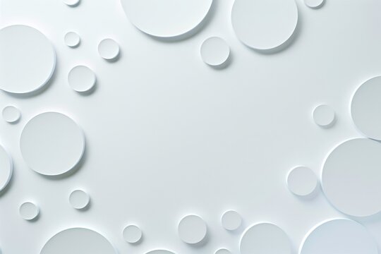 Serene composition of various minimalist circles in harmonious arrangement