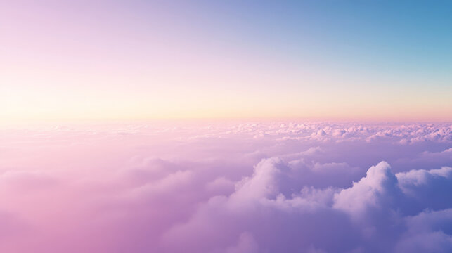 A delicate gradient background blending from soft lavender to light sky blue, creating a peaceful and dreamy visual.