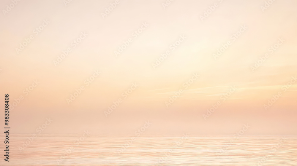 Wall mural a light gradient of soft cream fading into pale blush, with subtle blending creating a warm, calming